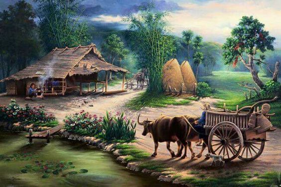 +888 Tranh Phong Cảnh Đẹp, Tranh Đồng Quê Việt Nam 9 Tranh phong cảnh đồng quê đẹp