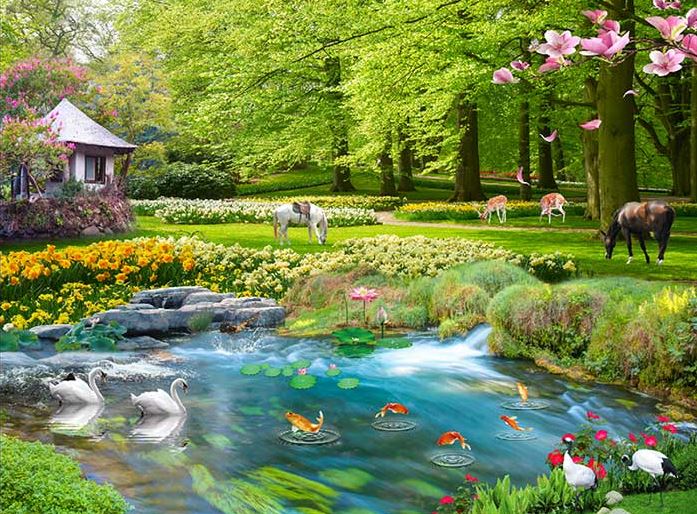 +888 Tranh Phong Cảnh Đẹp, Tranh Đồng Quê Việt Nam 19 Tranh phong cảnh 3D - Tranh 3D thiên nhiên treo tường đẹp
